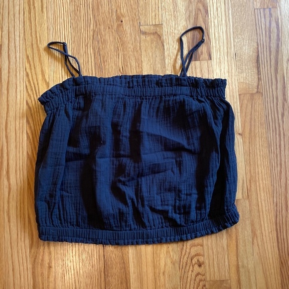 Anthropologie black gathered tank size large - Picture 1 of 3
